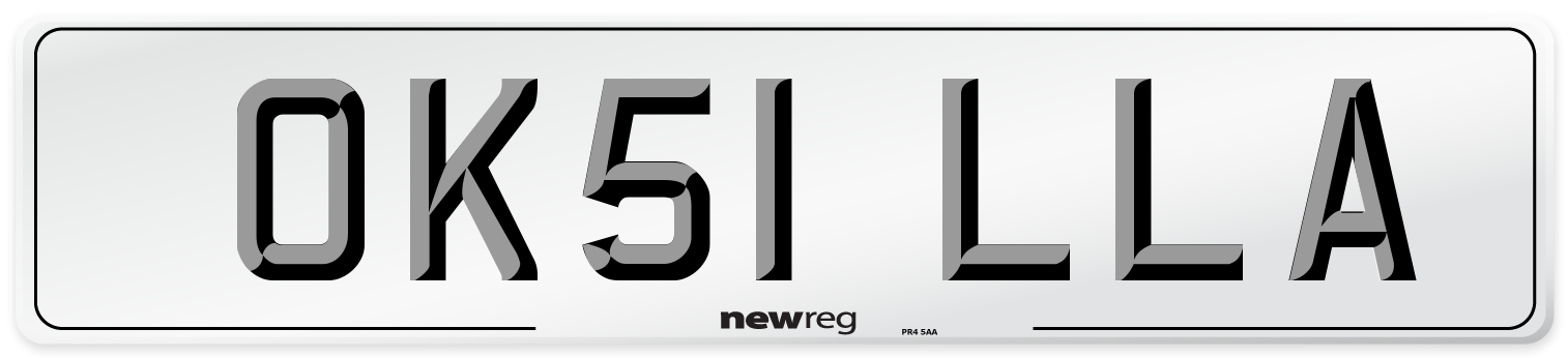 OK51 LLA Number Plate from New Reg